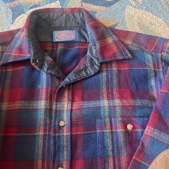 Pendleton vintage Plaid Long Sleeve Button Down Shirt Wool Made USA size M - Picture 4 of 4